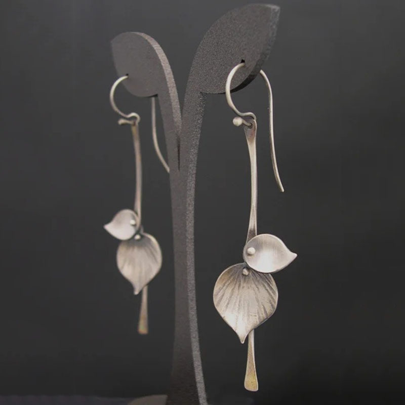 Orecchini Vintage Foglia d'Argento