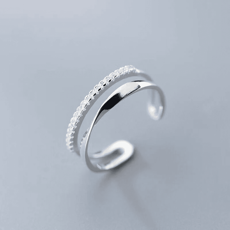 Anello Regolabile in Zirconia Cubica
