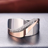 Anello in Zirconia Vintage Oro Rosa e Argento
