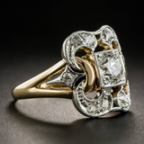 Anello d'Oro Vintage in Zirconia