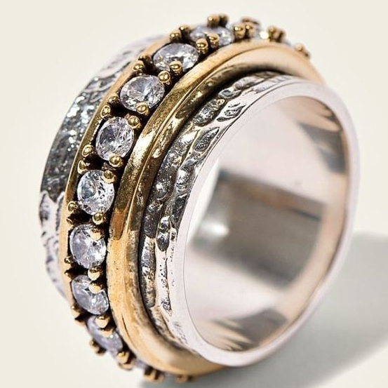Anello Vintage in Oro e Argento Fatti a Mano