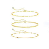 Set di 3 cavigliere delicate a strati