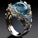 Anello Vintage in Cristallo Oceanico