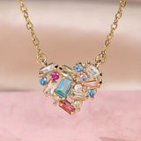 Collana a Cuore con Luccichio Colorato