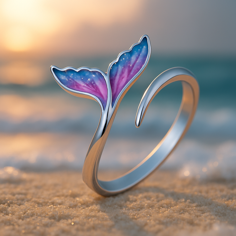 Anello Regolabile con Coda di Delfino Colorata