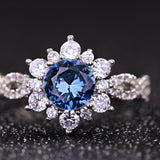 Anello Fiore di Cristallo Turchese