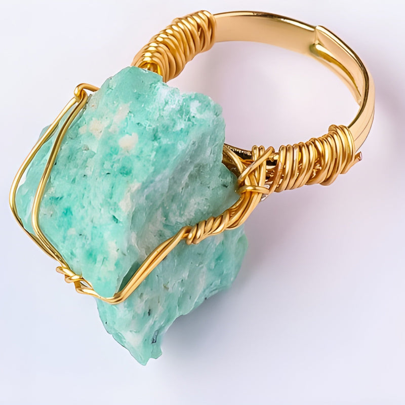 Anello in Quarzo Acquamarina con Artiglio