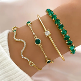 Set di bracciali vintage con zirconia verde