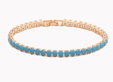 Bracciale Elegante in Oro e Turchese