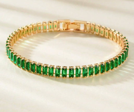 Bracciale in Oro con Dichiarazione Verde Smeraldo