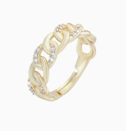Anello Chic con Catena Dorata