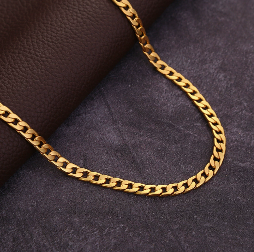 Collana con Catena Curb in Oro Vintage