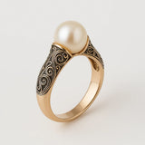 Anello Vintage in Perla Dorata