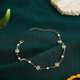 Set di Cavigliere con Fiori di Margherita a Strati