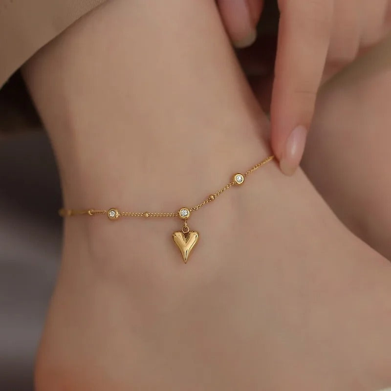 Bracciale Caviglia Amore con Perline