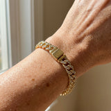 Bracciale Cubano Pave in Oro Senza Tempo