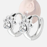 Orecchini Huggie a Forma di Zampa con Zirconia Luccicante
