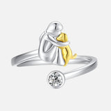 Anello in Argento con Zirconia Regolabile e Fatto a Mano