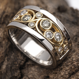 Anello Vintage in Oro e Argento con Iva Zirconia