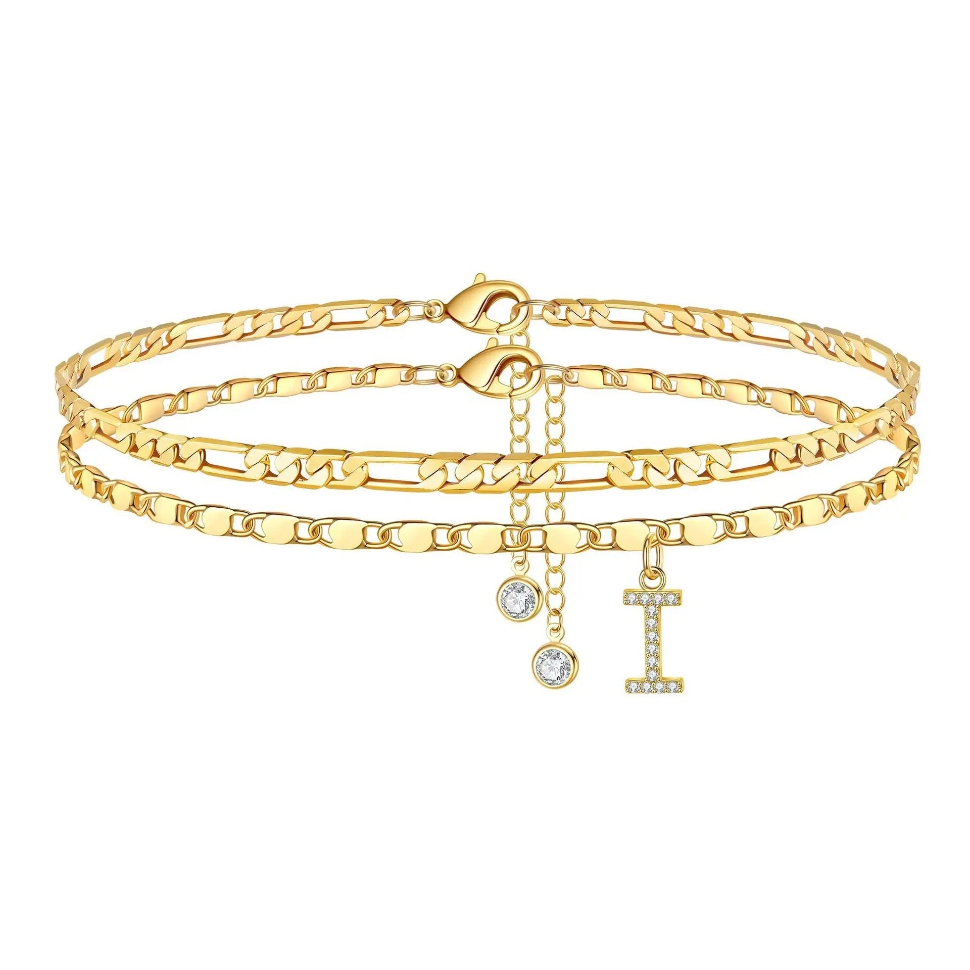 Set di cavigliere con lettera iniziale Figaro