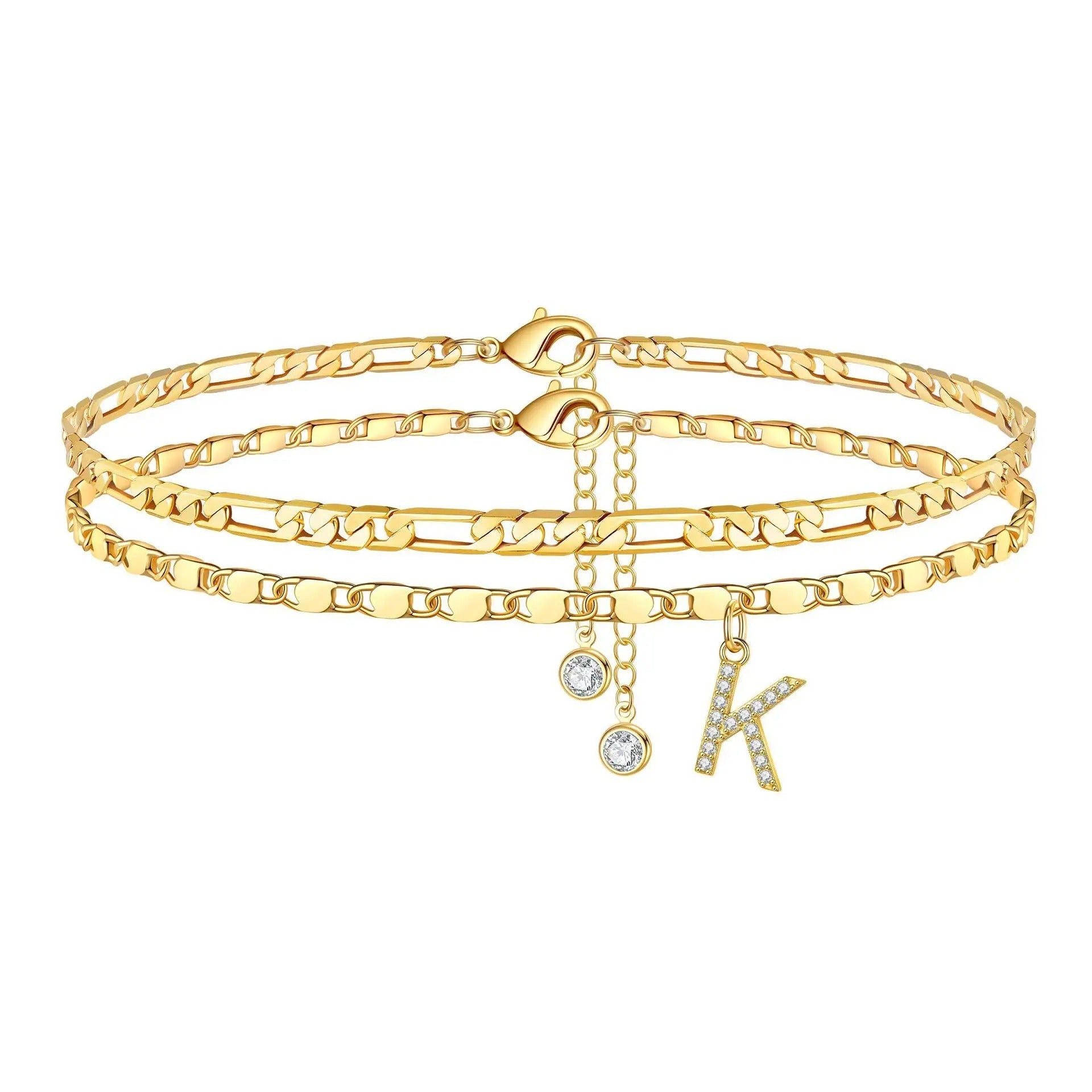 Set di cavigliere con lettera iniziale Figaro