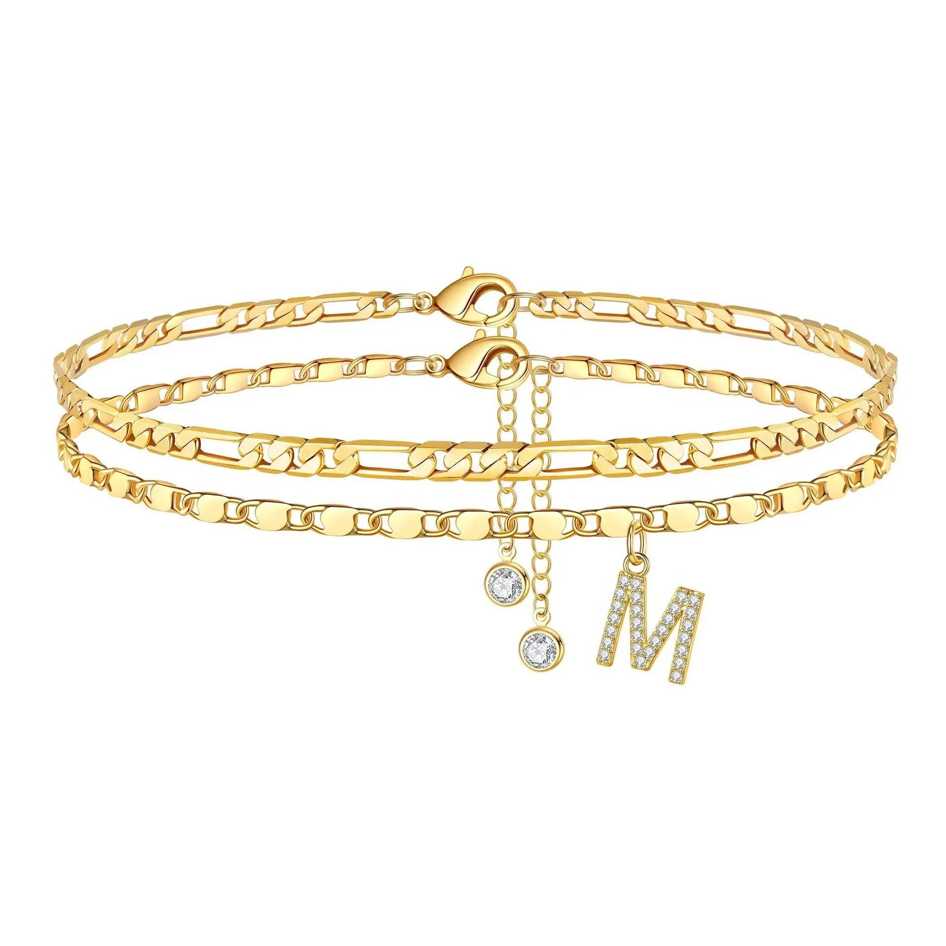 Set di cavigliere con lettera iniziale Figaro