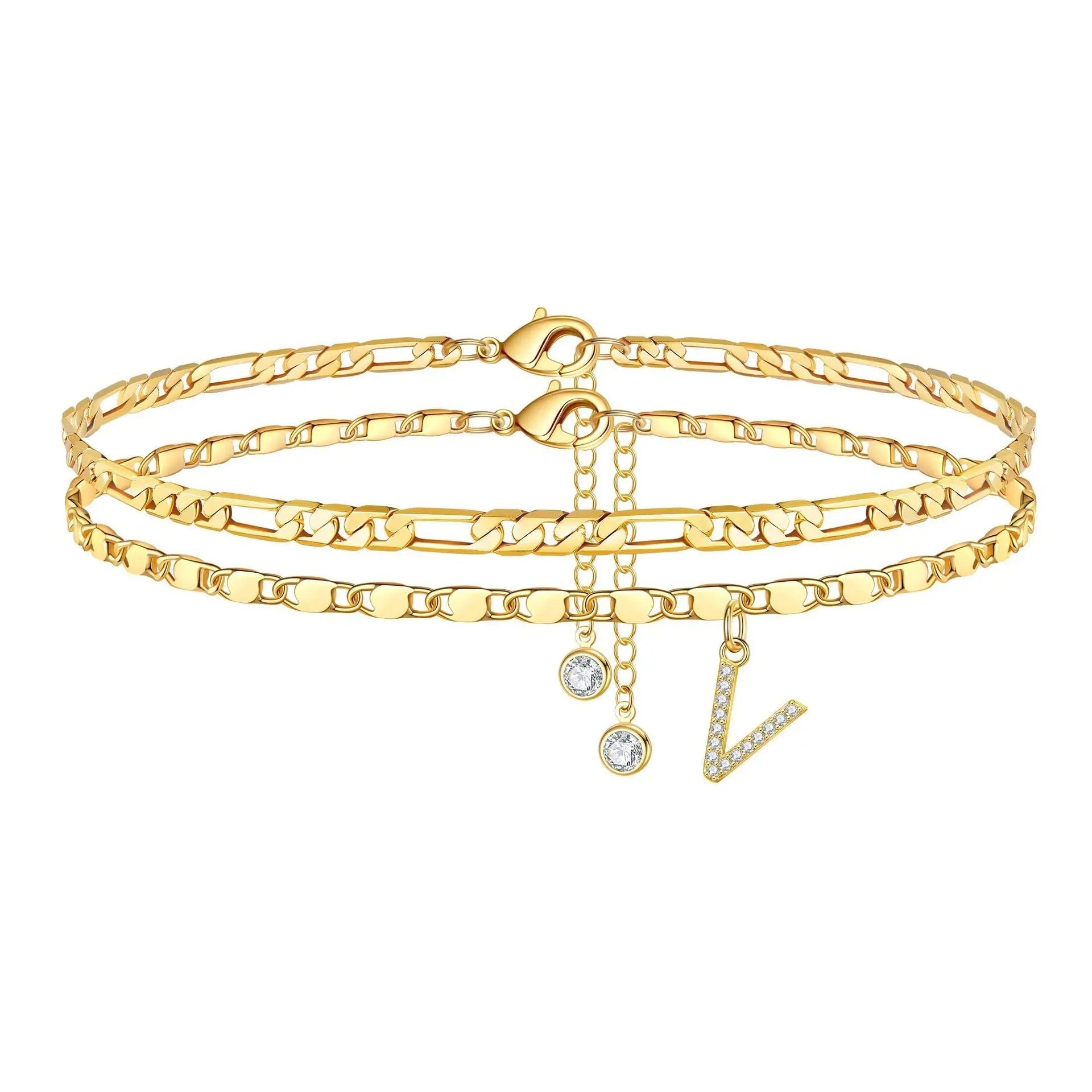 Set di cavigliere con lettera iniziale Figaro