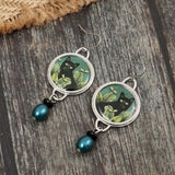 Vintage Pendants: Black Cat Earrings