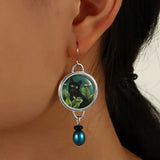 Vintage Pendants: Black Cat Earrings